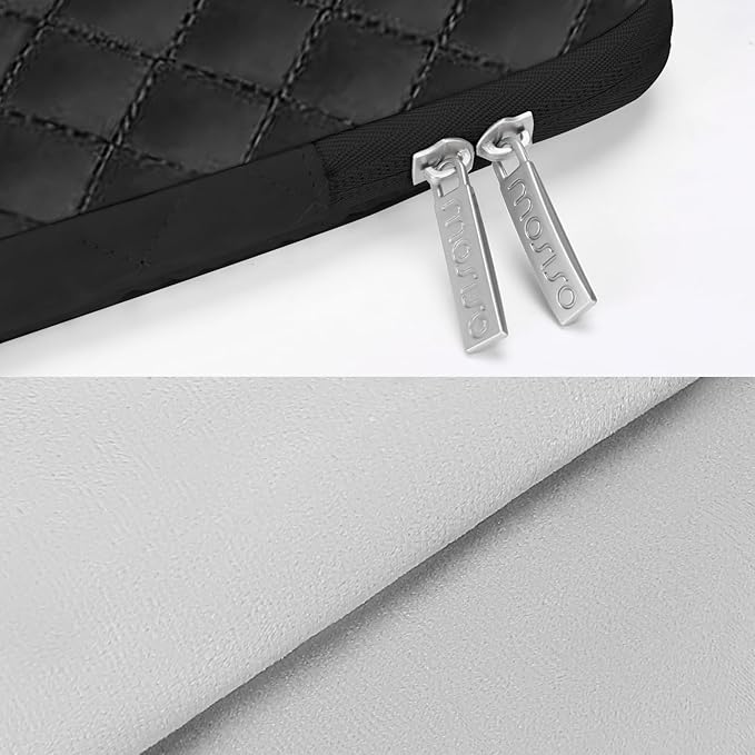MOSISO Laptop Case 13.3 inch, 13-13.3 inch Laptop Sleeve Compatible with MacBook Air/Pro 13 / Pro 14, HP Dell Acer ASUS Lenovo,Square Quilted Vertical Computer Bag with Pocket&Small Case, Black