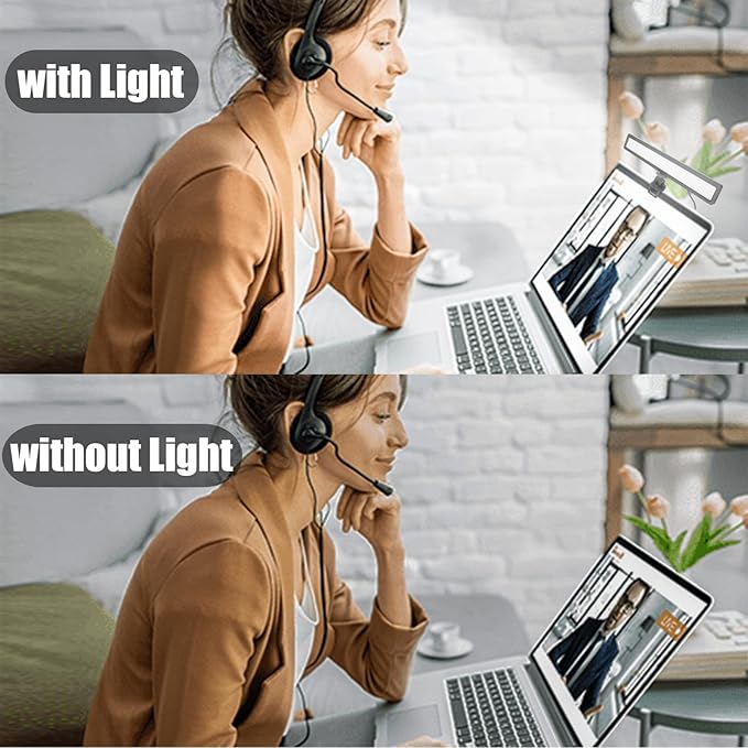 luxceo Video Conference Lighting, Zoom Light for Remote Working, Webcam Lighting for Laptop, Zoom Calls, Live Streaming, Online Class, Self Broadcasting, Video Conference Light Kit for Zoom Meeting