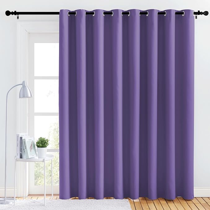 NICETOWN Bedroom Blackout Curtain Panel - (120 inches by 90 inch, Lilac Purple, 1 PC) Energy Saving Thermal Insulated Grommet Blackout Drapery for Patio, Room Divider Curtain