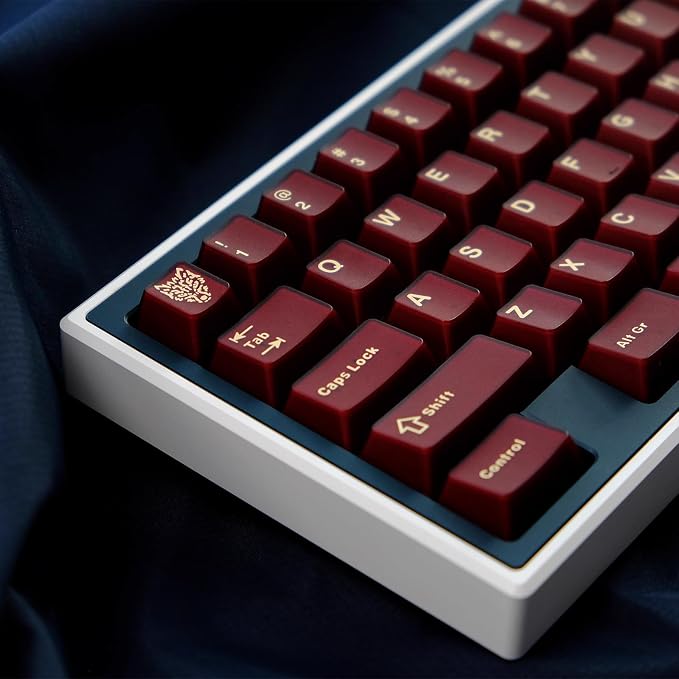 Sumgsn 114 Keys Translucent Red Keycaps Cherry Profile Doubleshot Keycaps Set Fit for 60% 65% 75% Mechanical Keyboard Cherry Mx Switches