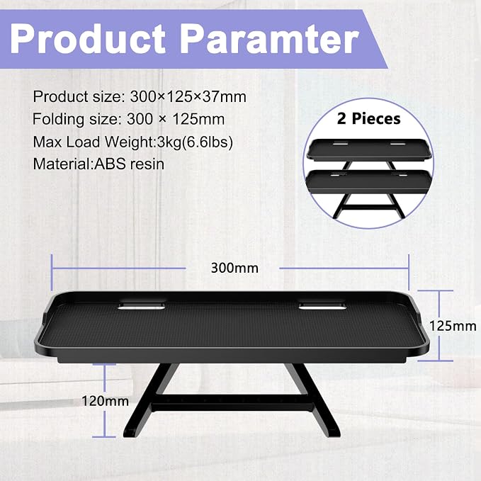TETVIK TV Top Shelf Screen Adjustable Monitor Top Shelf Storage Bracket Tray Mount Computer Bracket for Cellphone Stand, Media Boxes, Game Console, Router, Speakers Black 2 Pieces