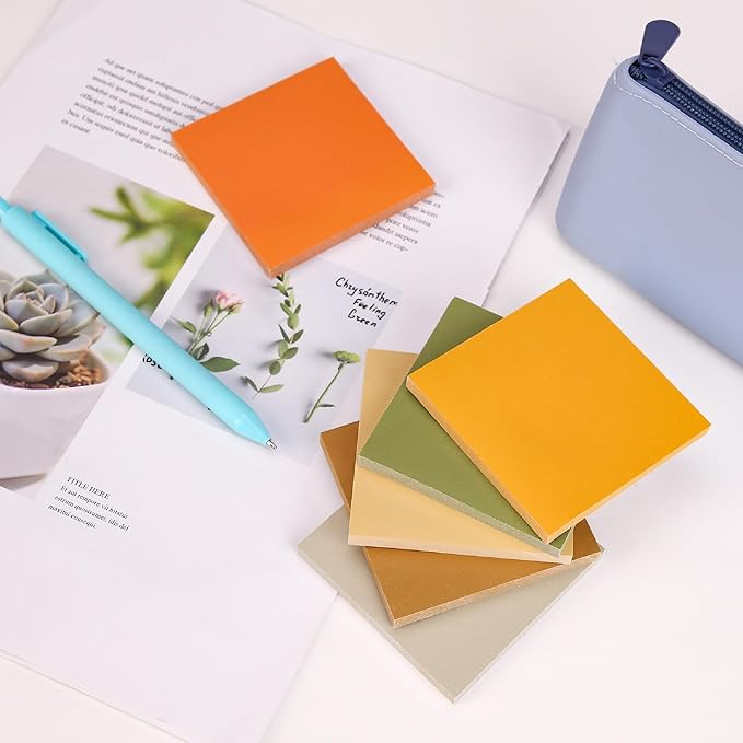 Mr. Pen- Sticky Notes, 3"x3", 12 Pads, 720 Sheets | Autumn Carnival Color Palette, Sticky Notes Bulk, Self-Stick Note Pads, Perfect for Office, School, Home
