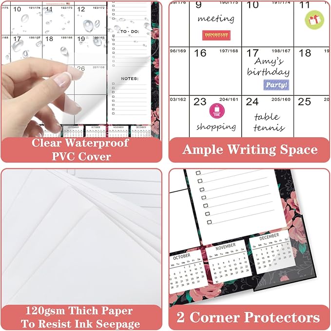 Lateefah Desk Calendar 2025, Large 22'' x 17'' Desk Calendar 2025-2026, 18 Month Desktop Calendars for Home & Office, Use July 2025 to Dece 2026