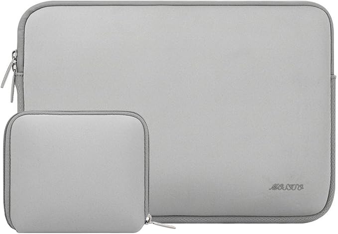 MOSISO Laptop Case 13.3 inch, 13-13.3 inch Laptop Sleeve Bag Compatible with MacBook Air/Pro 13/Pro 14 M5 M4 M3 M2 M1, HP Dell ASUS Lenovo, Neoprene Computer Sleeve Bag with Small Case, Light Gray