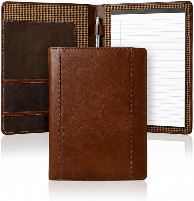 SETTINI Genuine Leather Portfolio Professional Organizer Padfolio – Resume Folder – Stylish Document Folio with Business Card Holder – Gift Portfolio for Men & Women - Birthday Gifts