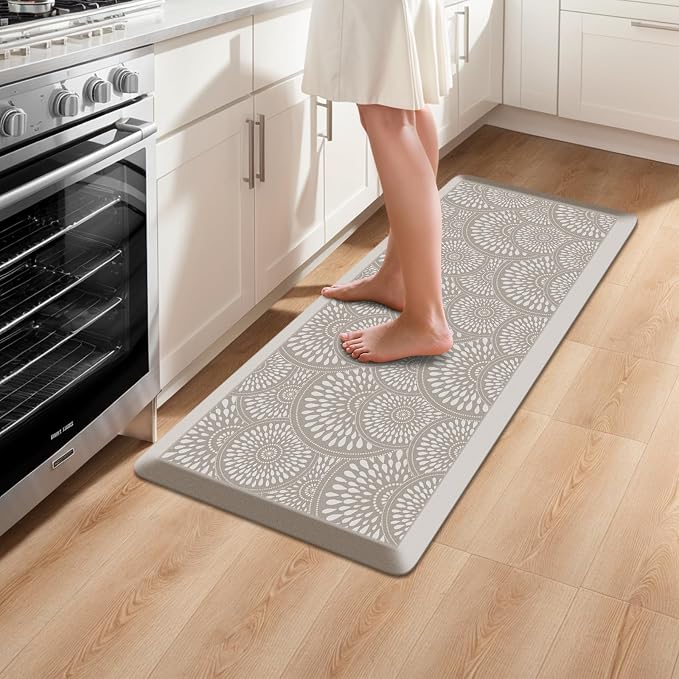 Mattitude 4/5 Inch Kitchen Mat, 20x54in Heavy Duty Ergonomic Comfort Foam Standing Desk Mat, Waterproof Non-Slip Standing Mats and Rugs for Kitchen, Office, Black
