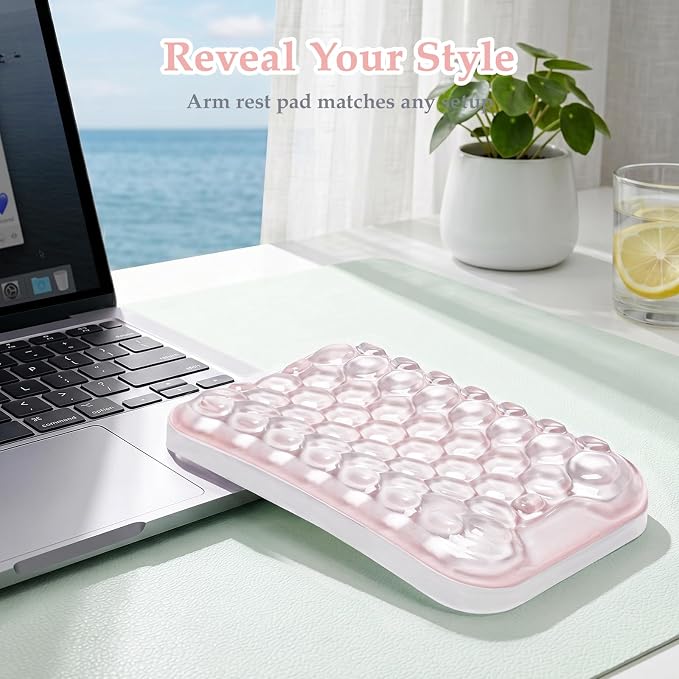 Ospelelf Gel Elbow Rest Pad for Desk, Arm Wrist Rest Pad Support for Keyboard and Mouse, Ergonomic Computer Wrist Support for Typing Pain Relief, Pink