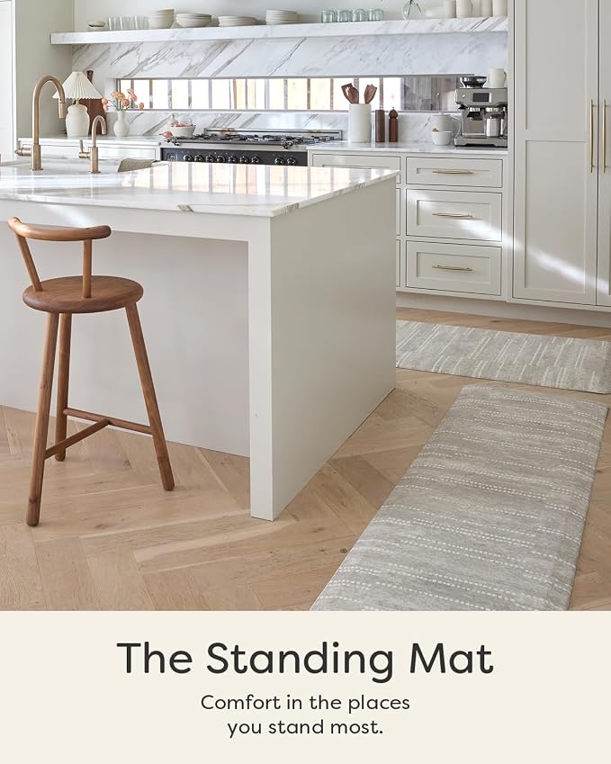 House of Noa Nama Standing Mat – Anti-Fatigue Kitchen Mats for Floor, Cushioned & Non-Slip Kitchen Comfort Mat for Standing, Thick Foam Anti-Fatigue Mat for Kitchen & Workspaces, Aspen Reed 30" x 72"