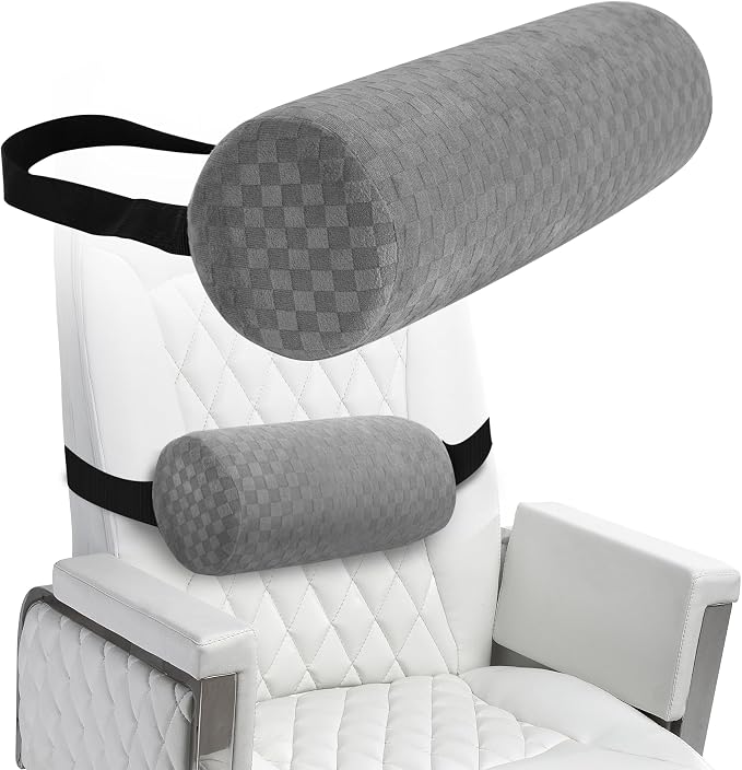 Lumbar Roll Pillow for Lower Back, Lumbar Support Foam Roll Cushion with Pillowcase and Upgraded Strap for Office, Chair, Car, Seat Pain Relief & Improving Posture (Light Grey, Short-11*4.3'') | Removable Pillowcase, Upgraded Adjustable Strap, Suitable...