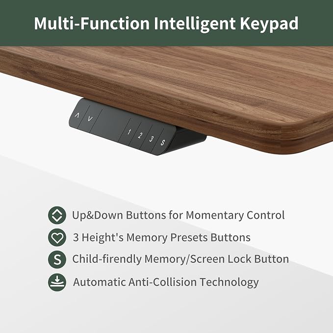 FEZIBO 63"x49" L Shaped Standing Desk with Arc LED & Power Outlet, Electric Height Adjustable L Shaped Desk with Monitor Stand, for Gaming Office, Black Walnut（2 Packages）