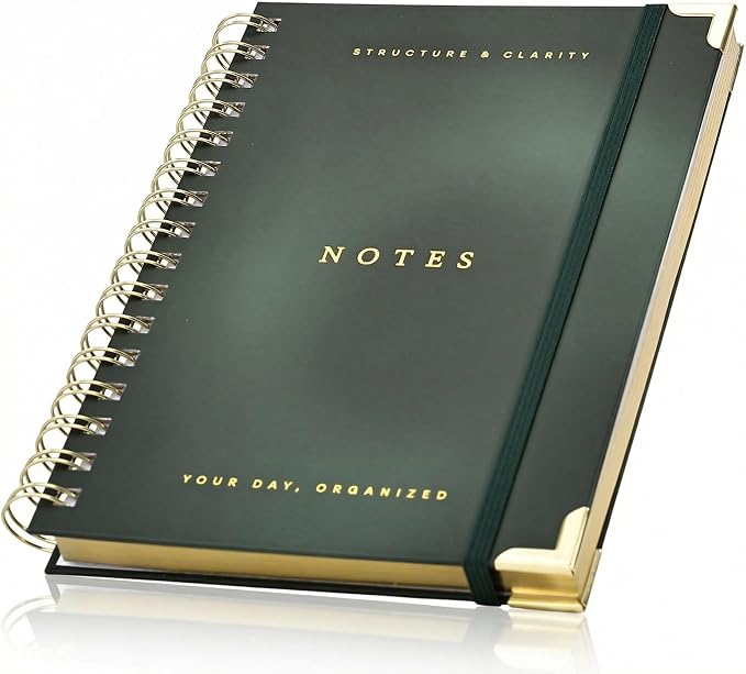 Aesthetic Daily Planner And Notebook With Hourly Schedule - Beautiful Spiral To Do List Notepad For Work/Home to Organize Tasks And Appointments - Stylish School/Office Supplies Journal Book For Women