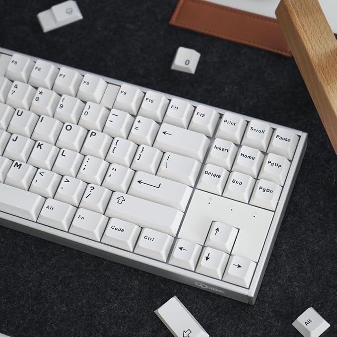 White Keycaps Set Cherry Profile Doubleshot Bow Keycaps 120 Keys Custom Keyboard Keycap for 60% 65% 70% 75% Cherry MX Gateron Kailh Switches Mechanical Keyboard