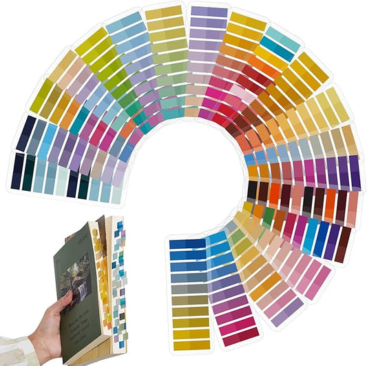 ReliThick 4000 Pcs Annotation tabs Sticky Tabs for Books Transparent Sticky Notes 20 Multicolor Writable Page Markers Book Flags Strip for Annotating Reading Supplies Bookish Gift