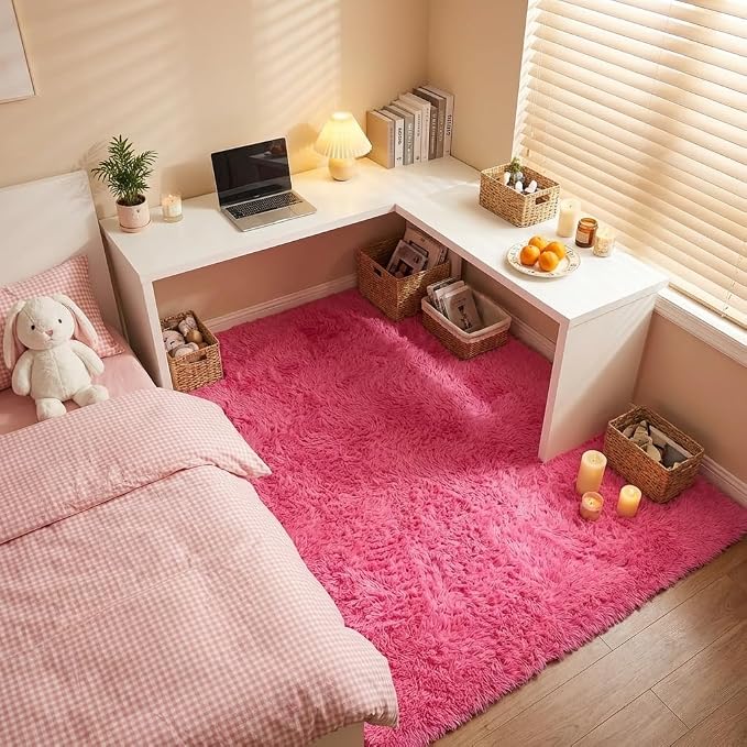 Mugorn Small Soft Shag Rugs for Bedroom, 2x3 Fluffy Area Rugs for Living Room