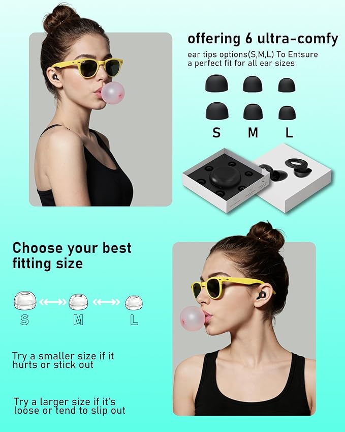 Ear Plugs for Sleeping,30dB Noise Cancelling Earbuds,Concert Ear Plugs for Swimming,Snoring,Sider Sleepers Airplane,Silicone Ear Plugs for Noise Reduction,Side Sleepers Invisible Earbuds