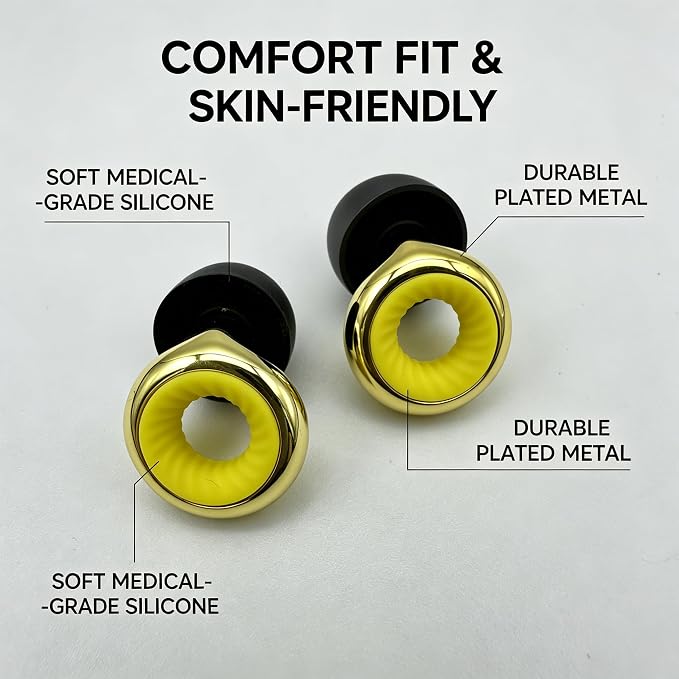 BlocOut Reusable Silicone Earplugs | Travel & Student, 25dB Noise Reduction, Portable, Lightweight Comfort, For Airplane, Business Trip, Dormitory, Study & Office