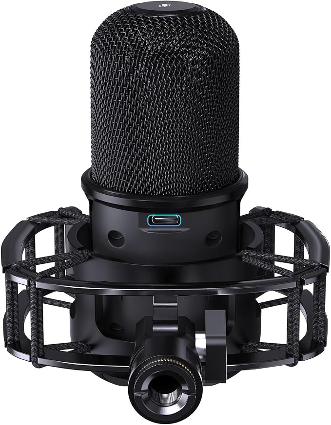 Custom Built for SoloCast Shock Mount, Upgrade Anti-Vibration Suspension Elastic Shock Mount Holder Clip Mics Stand with Screw Adapter Compatible with Hyperx SoloCast Microphone