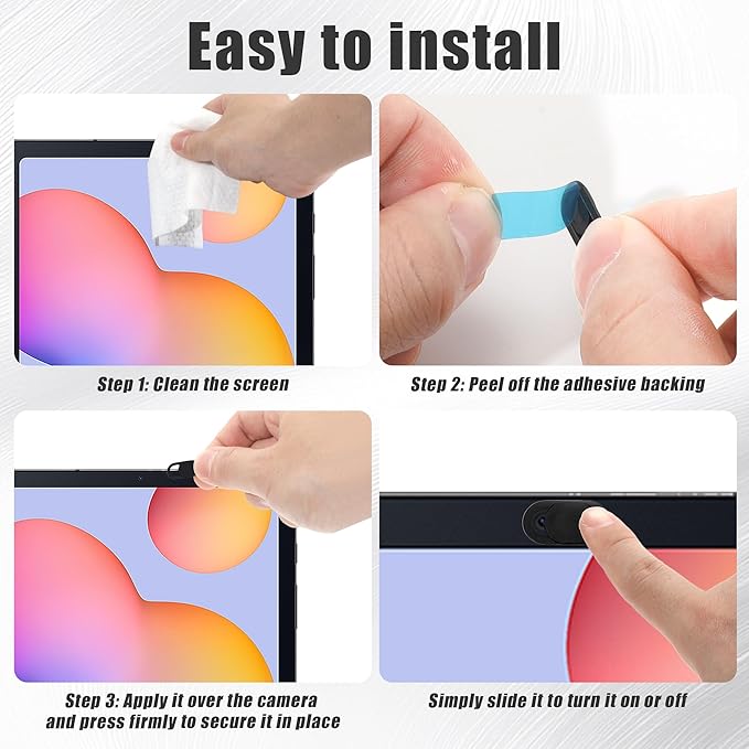 50PCS Webcam Cover Slide, Ultra-Thin Universal Cell Phone Camera Cover, 0.023 Inch Durable Laptop Camera Cover Slide for Smartphone, Computer, Laptop Protect Your Privacy and Security