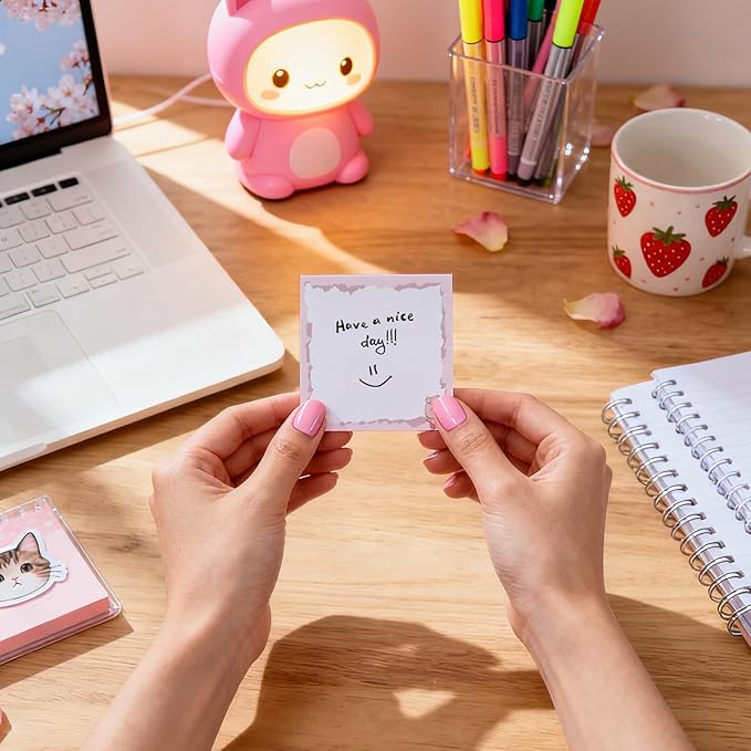 Pig Gifts Sticky Notes - 9 PCS Pink Piggy Self Stick Notes, Pig Gifts for Women Cute Notepads Office School Supplies for Students Teachers Piggy Lover 3x3 Inches