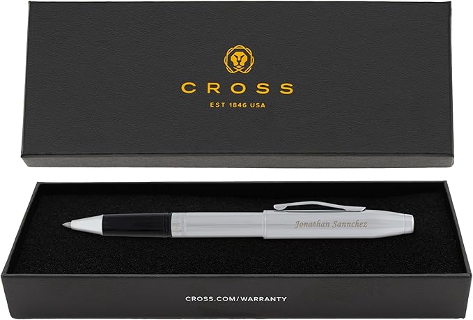 Cross Foundry Rollerball Pen, All-Chrome Finish, Custom Engraved — Graduation, Promotion, Onboarding, or Corporate Team Gift