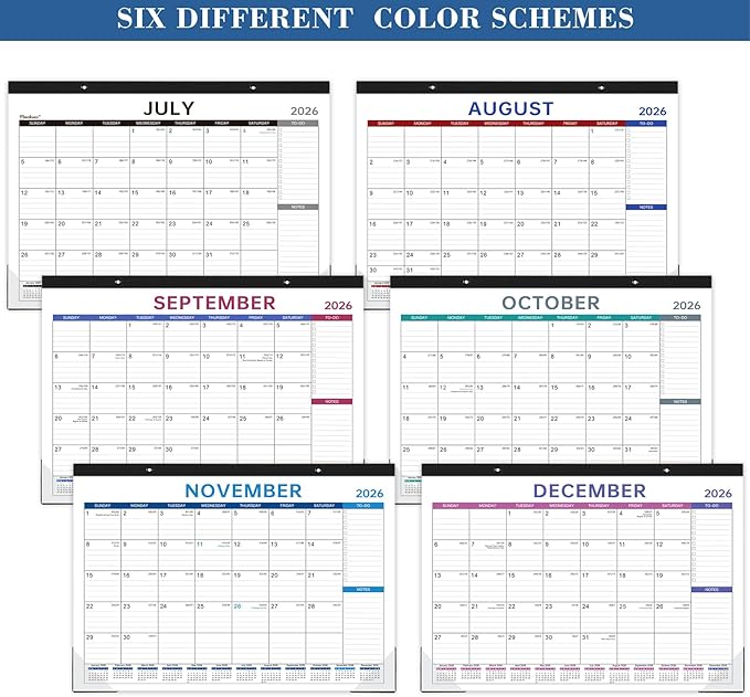 Desk Calendar 2026-2027 - 2026-2027 Desk Calendar, Jul 2026 - Dec 2027, 18 Months Calendar 2026-2027, 17" x 12", Desk Pad, Large Ruled Blocks, To-Do List & Notes, Desk/Wall Calendar for Planning or Organizing