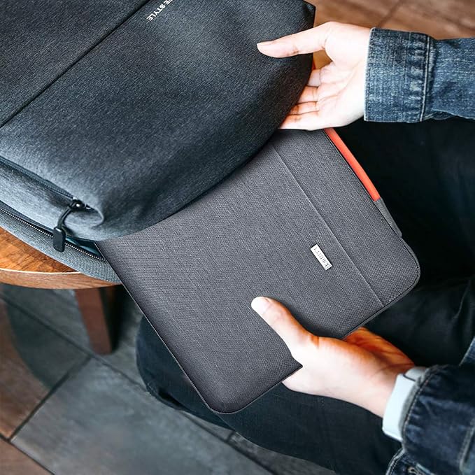 LANDICI 360°Laptop Sleeve Case 14 15 Inch Compatible with MacBook Air 15 M2/M3/M4 2022-2025, MacBook Pro 15, Hp chromebook 14, Waterproof Computer Bag Cover with Handle, Grey