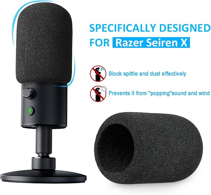 Razer Seiren X Boom Arm with Pop Filter - Mic Stand with Foam Cover Windscreen for Razer Seiren X Streaming Microphone by YOUSHARES
