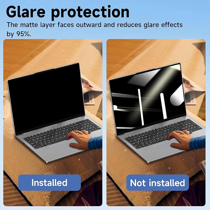 Laptop Privacy Screen 16 Inch, Laptop Screen Privacy Shield 16:10 Aspect Ratio Anti-Glare Blue Light Computer Monitor Protector,