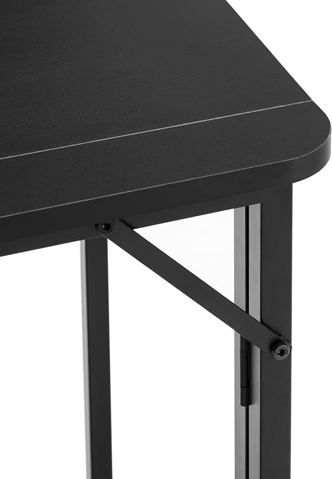 Small Folding Desk 31.5 Inch Foldable Computer Desk for Small Spaces Sturdy Portable Writing Desk for Home Office Study Bedroom Black 80x40cm