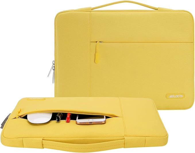 MOSISO Laptop Case 13 inch, Laptop Sleeve with Handle Compatible with MacBook Neo/Air/Pro 13 inch with A18/M5/M4/M3/M2/M1 Chip 2026-2016, Polyester Multifunctional Computer Bag, Yellow