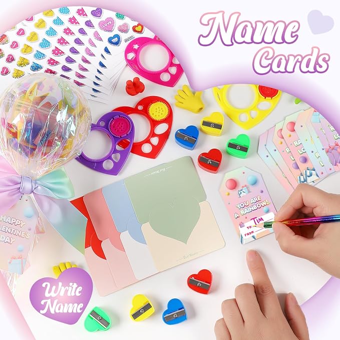 24 Pack Giant Rainbow Stationery Set Party Favors & Goodie Bags for Kids, Return Gifts for Birthday Party, Classroom Rewards Prizes & Gifts Exchange for Students, Back to School Stationery Gift.