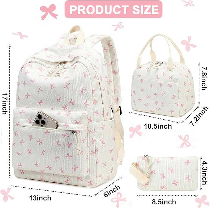 BTOOP School Backpacks for Teen Girls Bookbags Lightweight Kids Backpack School Bags Set with Lunch Box Pencil Case