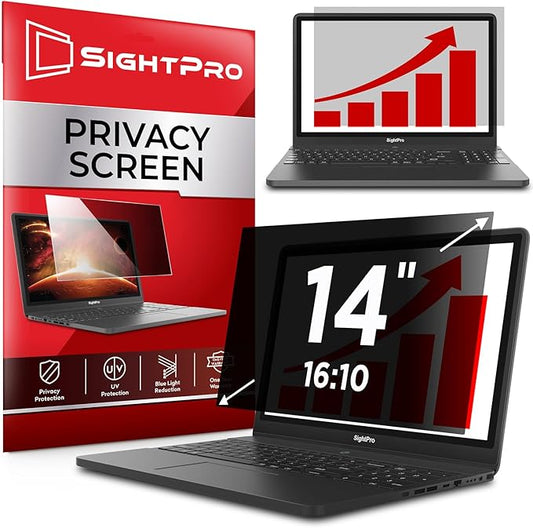 14 Inch 16:10 Laptop Privacy Screen Filter - Computer Monitor Privacy Shield and Anti-Glare Protector