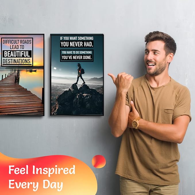 Motivational Posters Set of 6 - Unframed 11x17 Colorful Wall Art Prints for Office, Bedroom & Living Room | Positive Affirmation Decor | ThrowbackTraits