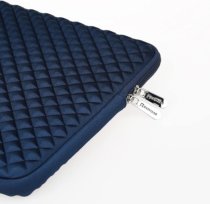 RAINYEAR 15 Inch Laptop Sleeve Diamond Foam Shock Resistant Padded Case Fluffy Lining Cover Carrying Bag Compatible 15.4" MacBook Pro/Air, Surface Laptop 3/4 15", New XPS 15 Touch (Navy Blue)