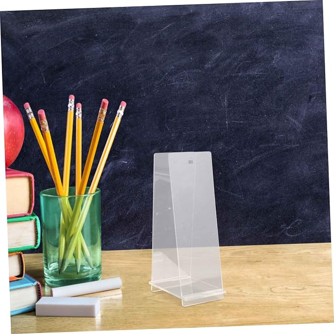 HOMSFOU Stylish Acrylic Desk Calendar Stand Multi Functional Transparent Flip Calendar Holder for Office Home Modern Design Elegant Minimalist Tabletop Accessory