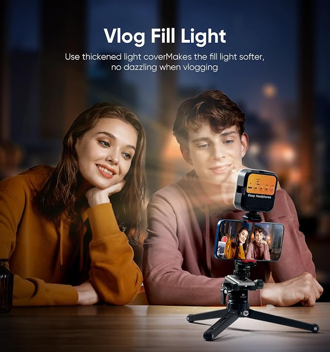 LED Video Light, Video Conference Lighting Kit, 1200mAh Rechargeable Soft Light Panel, 3000K-7000K Dimmable Camera Lights, for DJI OSMO Sony DSLR Canon Camera GoPro Vlogging