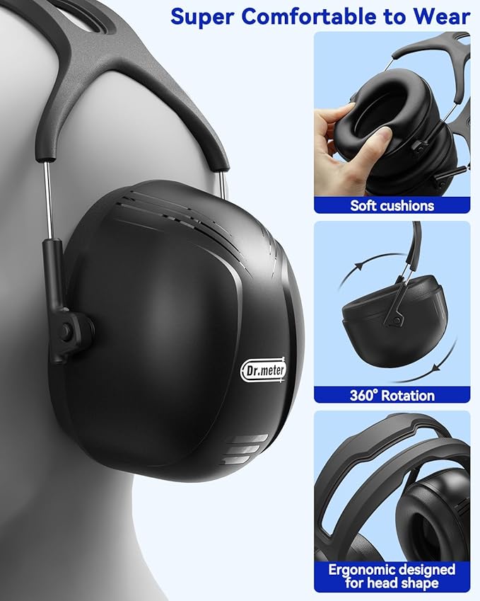 Ear Protection Earmuffs for Gun Range, 2 PACK SNR 35dB Hearing Protection Ear Muffs Noise Cancelling Headphones For Adult, Protective Ear Muff for Range Mowing Wood Work Monster Jam