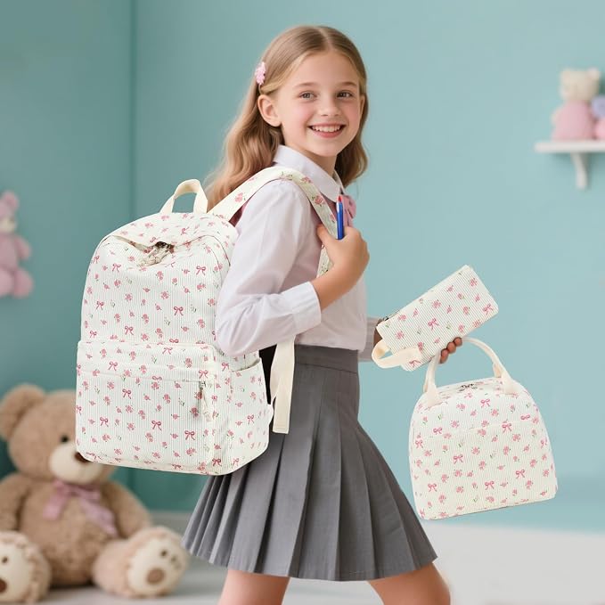 BTOOP School Backpacks for Teen Girls Bookbags Lightweight Kids Backpack School Bags Set with Lunch Box Pencil Case