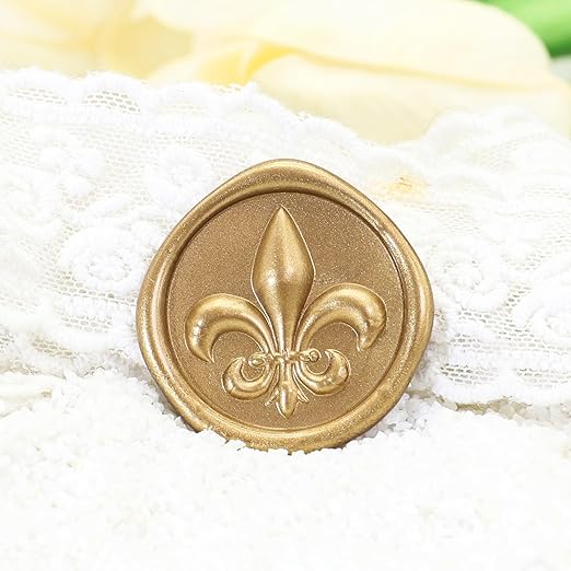 SWANGSA 3D Fleur de Lis Wax Seal Stamp with 200pcs Sealing Wax Beads, Great for Embellishment of Wedding Invitations, Wine Packages, Gift Wraps