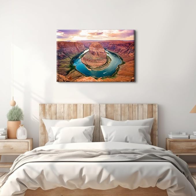 Large Nature Canyon Wall Art for Bedroom Wall Decor National Park Landscape Pictures Canvas Prints Sunrise Moment at Colorado River Paintings Living Room Decoration Rock Mountain Poster Artwork 32X48"