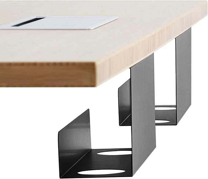 Under-Desk Cable Management Trays - Two 12" Trays in the Set - Perfect Storage for Cables, Power Bars, and Adaptors - Black