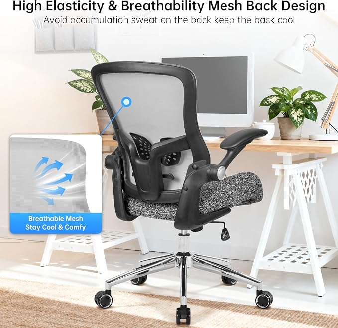 Heavy Duty Office Chair-400lbs, Ergonomic Desk Chair with Wide & Soft 3D Modeling Foam Cushion Home Office Desk Chair with Adjustable Seat Height, Executive Computer Task Chair for Heavy People
