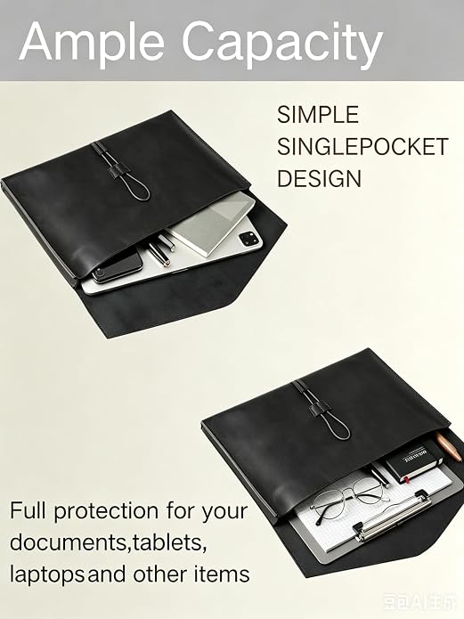Carrier Bag Case Genuine Leather Portfolio Folder Document Organizer Laptop & Tablet,Folio Case for Men & Women