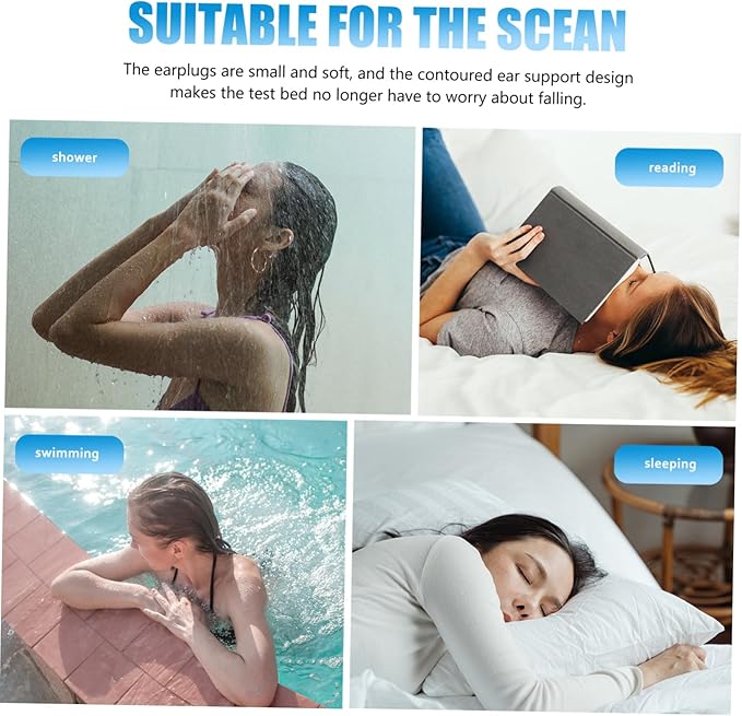 2 Pairs Silicone Sleeping Noise Cancelling Sound Blocking for Students Focus Study Work Design Portable Gray
