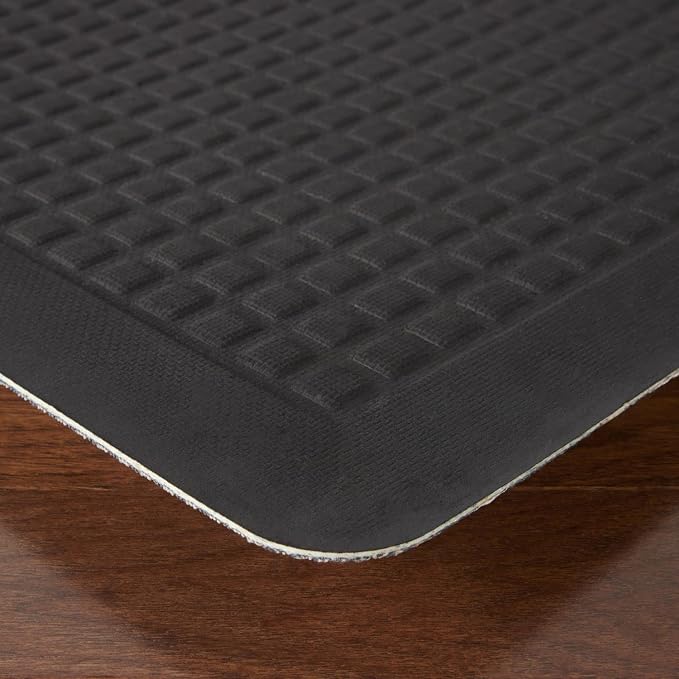 Martha Stewart Mira Modern Heathered Anti-Fatigue Air-Infused Kitchen Mat, Coffee Brown, 19.6"x32"