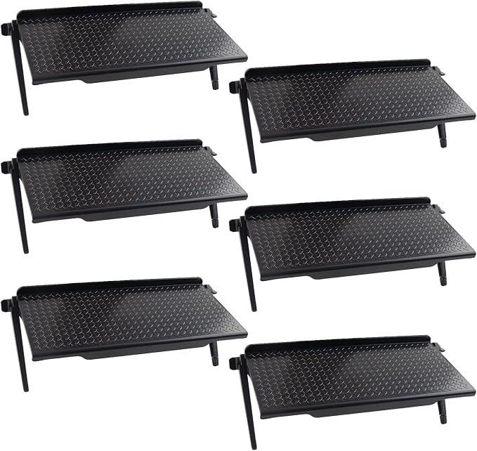 6 Pieces TV Top Screen Shelf Adjustable Monitor Top Shelf Plastic TV Video Game Storage Game Console Black Router Stand Audio Video Shelving for Media Boxes Router(11.8 x 4.5 inch)