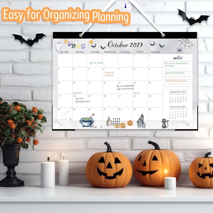 GuassLee Monthly Desk Calendar 2026-2027 - 19 Months 17" x 11.5" Calendar from Jun. 2026 to Dec. 2027, Monthly Planner with Watercolor Design Corner Protectors for Office School Home Organizing