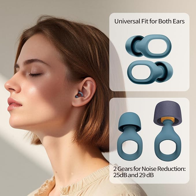 Ear Plugs for Sleeping, 25-29dB Soft Silicone Ear Plugs for Side Sleepers | Moldable Sleeper Friendly Design, Reusable Comfortable Earplugs for Snoring, Travel, Study, Focus, Airplane, Festivals