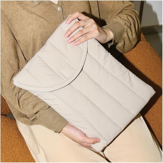 Puffy Laptop Sleeve 13-14 Inch Grey, Protective Carrying Case for Men and Women, Cute Case Bag Compatible with 13 and 14 Inch Laptops, for MacBook Air M2, Asus/Dell Xps in Cover